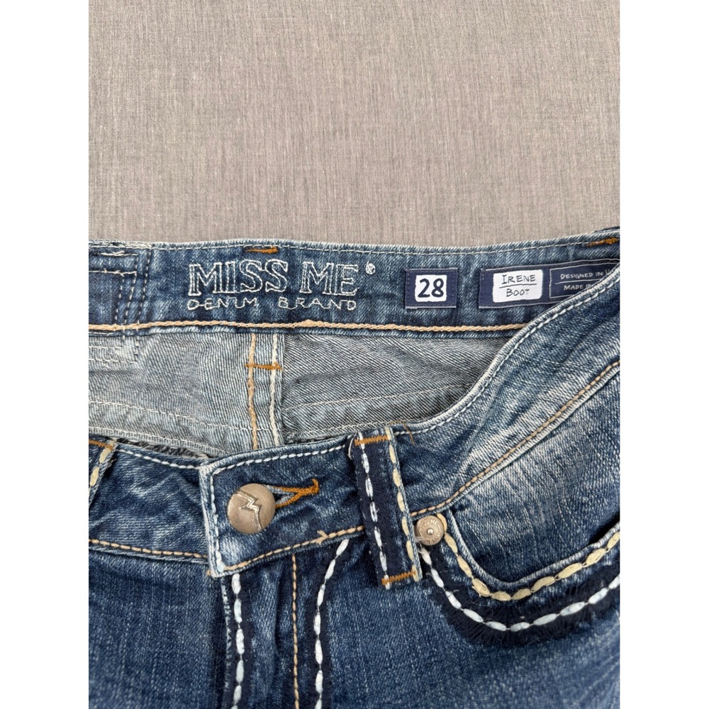Miss Me Irene Bootcut Jeans Brookdale Wash Flap Pocket Size 28 - Picture 2 of 7